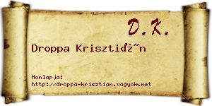 Droppa Krisztián névjegykártya