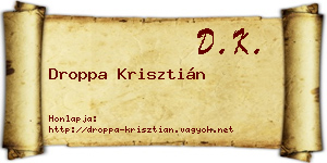 Droppa Krisztián névjegykártya